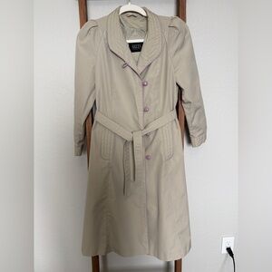 1970/80s Uzzi Beige Trench Coat with Purple Accents